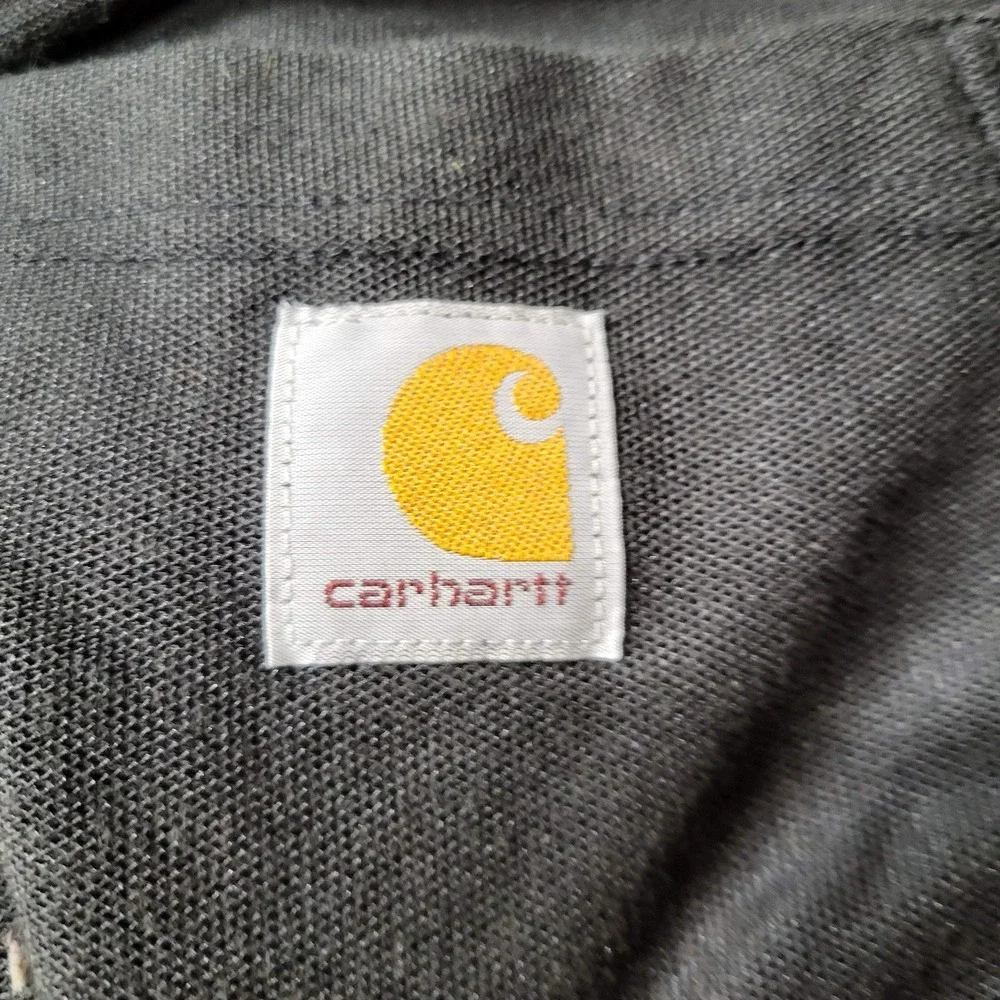 Carhartt‎ Men Polo 3XL Black K570 Logo Button Short Sleeve Loose